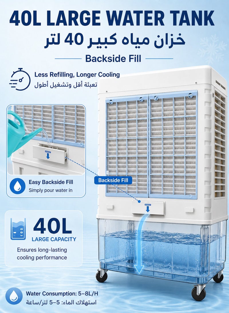 SUNRISE 40L Large Portable Desert Air Cooler for Outdoor and Indoor Use - Image 4