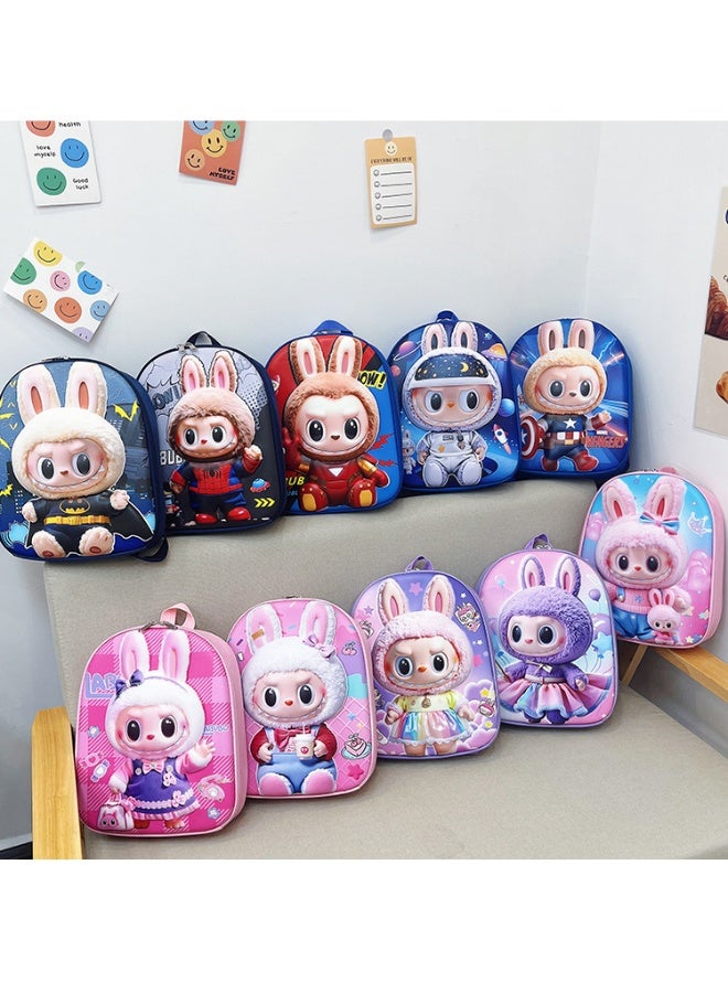 لابوبو حقيبة ظهر جديدة للأطفال من Labubu حقيبة صلبة لرياض الأطفال مصنوعة من مادة EVA حقيبة مدرسية للأولاد والبنات بسعة كبيرة 30*25*7 سم - Image 3