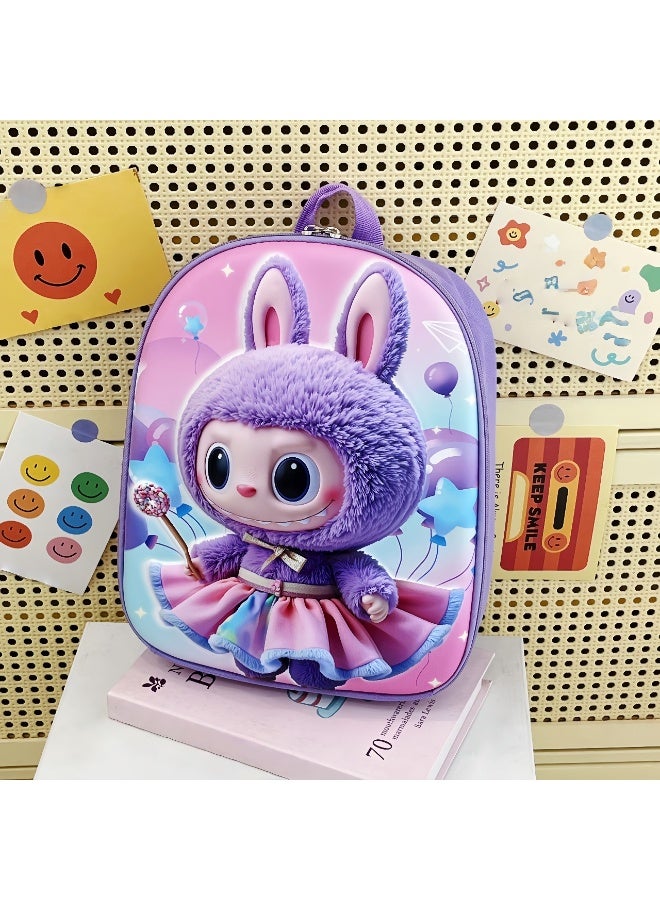 لابوبو حقيبة ظهر جديدة للأطفال من Labubu حقيبة صلبة لرياض الأطفال مصنوعة من مادة EVA حقيبة مدرسية للأولاد والبنات بسعة كبيرة 30*25*7 سم - Image 1