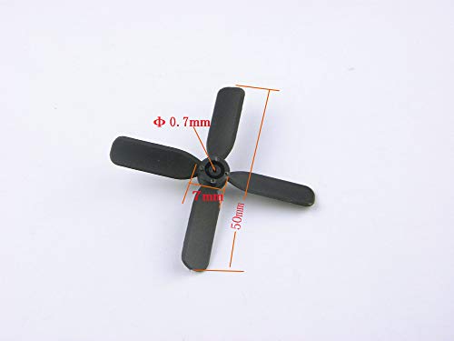 CHANCS RC Propellers 4-Blades (50x50mm, 0.7 mm Diameter) 4-Vane Multi-Rotor for Aircraft Toy, Solar Airplane Kit 2PC - Image 2