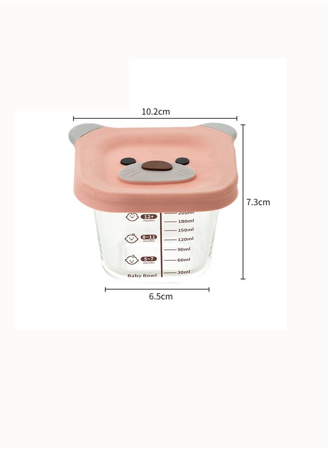 Aissiora 3PCS Baby sealed bowls Baby glass food storage box Convenient children's food storage box Baby food bowl Cold and heat resistant Can be steamed and microwaved  - Image 2