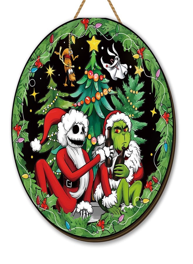 Yarcooly Christmas Decorations Hanging Sign Wooden Door Sign New Year Winter Xmas Decor Christmas Decorations for Home Party - Image 1