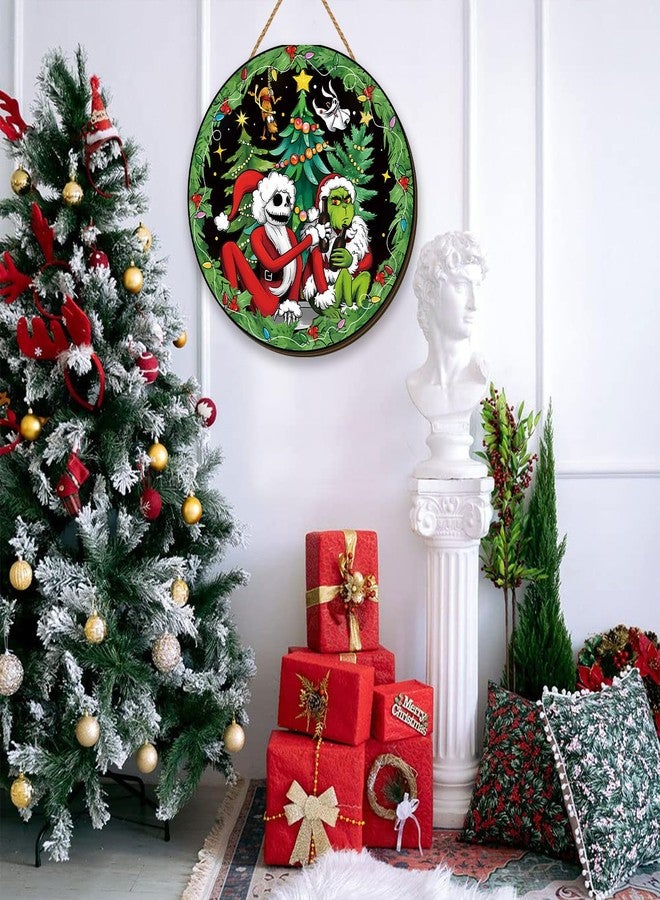 Yarcooly Christmas Decorations Hanging Sign Wooden Door Sign New Year Winter Xmas Decor Christmas Decorations for Home Party - Image 3