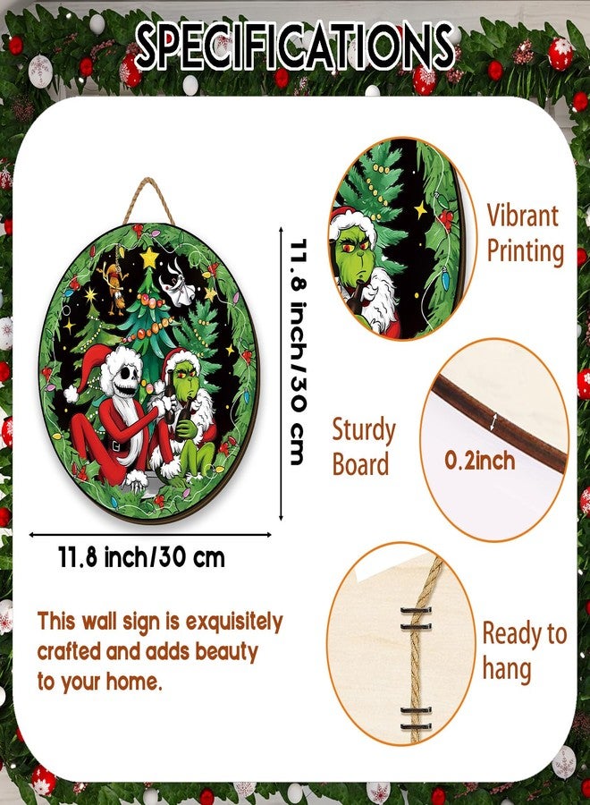 Yarcooly Christmas Decorations Hanging Sign Wooden Door Sign New Year Winter Xmas Decor Christmas Decorations for Home Party - Image 5