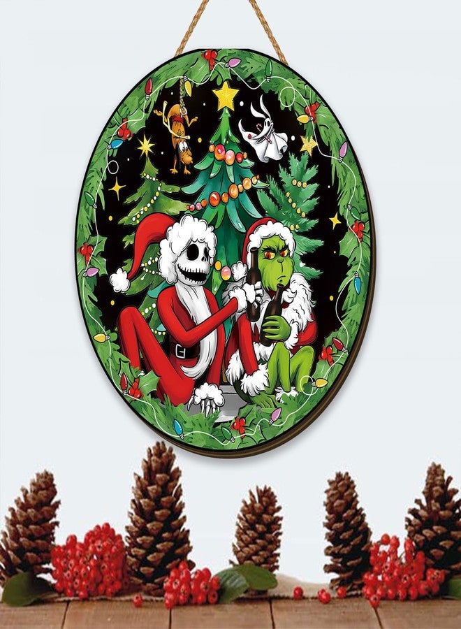 Yarcooly Christmas Decorations Hanging Sign Wooden Door Sign New Year Winter Xmas Decor Christmas Decorations for Home Party - Image 2