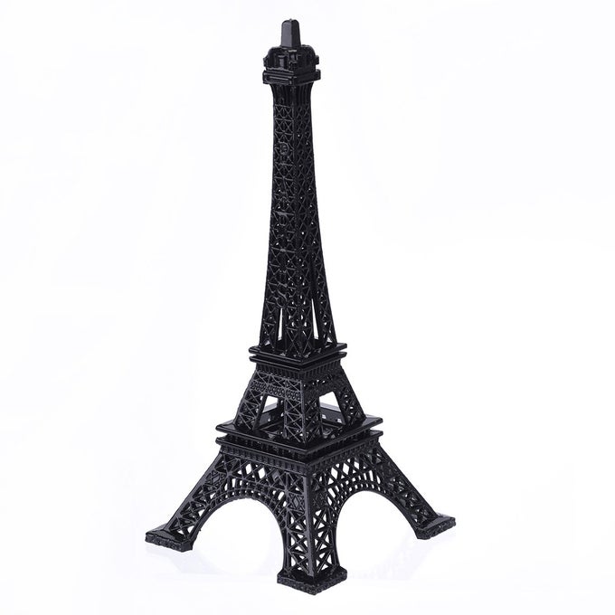 Black Metal Eiffel Tower Statue 7inch Decorative Figurine Replica Stand Holder for Cake Topper Table Decor Gift Party Home Decoration