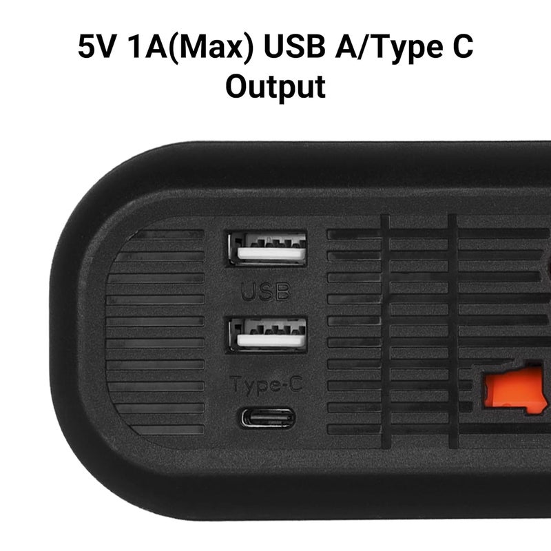 ZEBRONICS بار الطاقة 145، لوحة/شريط تمديد، 2000 واط، 10 أمبير، 1 منفذ نوع C، 4 مقابس عالمية، 2 منفذ USB، مؤشر LED، مفتاح تشغيل/إيقاف، قابل للتثبيت على الحائط، 5 متر، أسود - Image 5