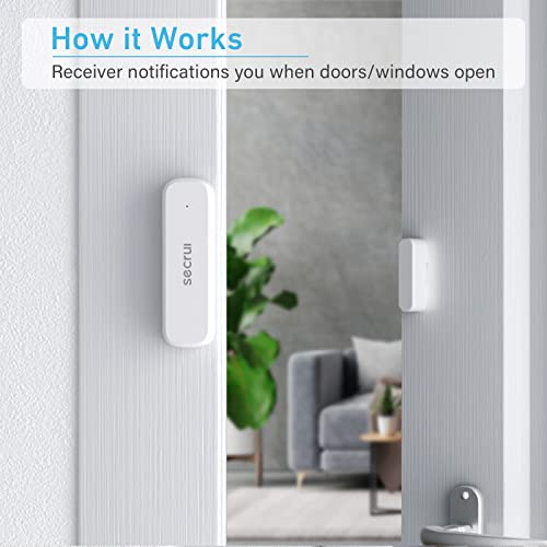 SECRUI Door Chime with Adjustable Volume –Wireless Entry Alert with 52 Chimes – 500ft Rage Door Open Sensor Alarm for Home/Business/Office/Store – Easy Installation – LED Indicators - Image 2