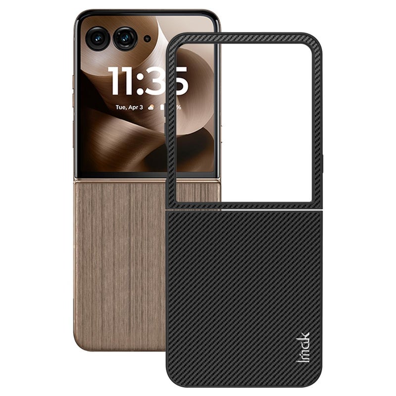 HuHa Protective Cover For Motorola Razr 60 Ultra imak Ruiyi Series Carbon Fiber PU + PC Phone Case - Image 1