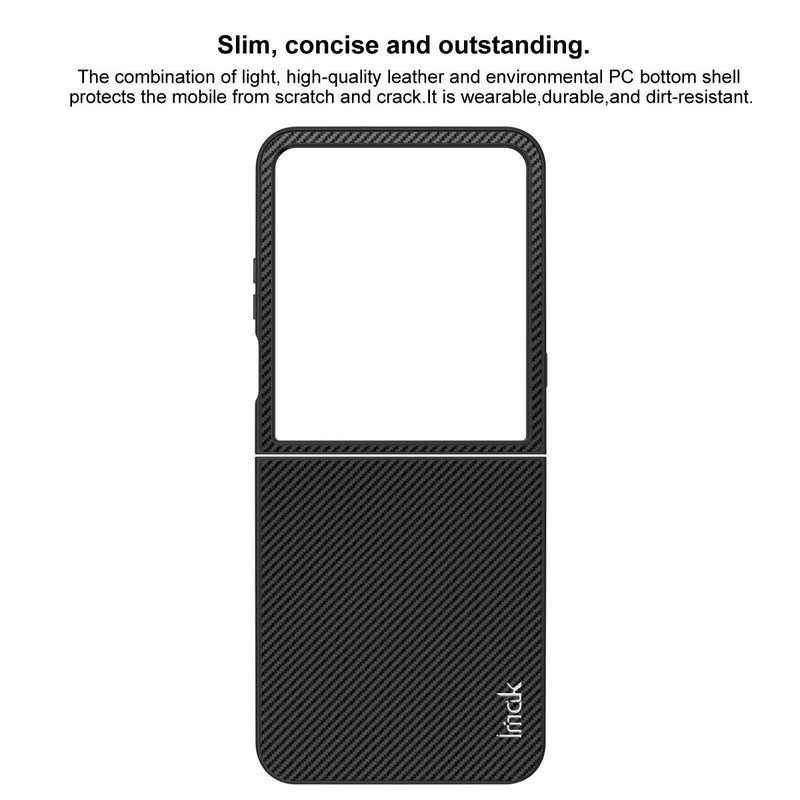 HuHa Protective Cover For Motorola Razr 60 Ultra imak Ruiyi Series Carbon Fiber PU + PC Phone Case - Image 2