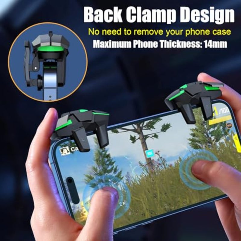 13 in 1 PUBG Mobile Phone Controller, L2R2 4 Gaming Triggers For Call of Duty/Free Fire/Fortnitee, compatible with iPhones and Android Cell Phones, 6 fingers operation, max thickness 13mm - Image 5