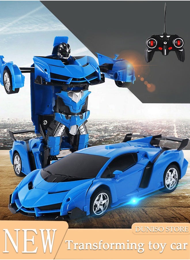 DUNISO 2-in-1 remote control car and conversion robot model kit wireless remote control toy car simulation driving car children's and adult toy car gifts  - Image 1
