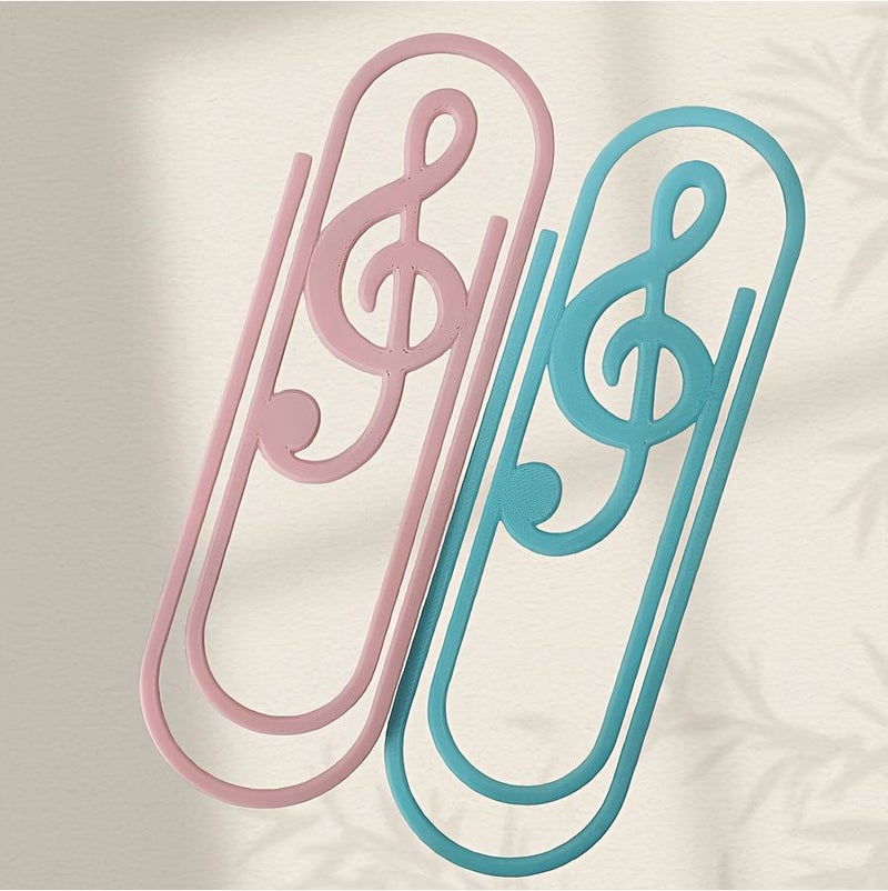 2pcs Treble Clef Bookmarks Black Red Lightweight for Books Music Office Study Gift - Image 1