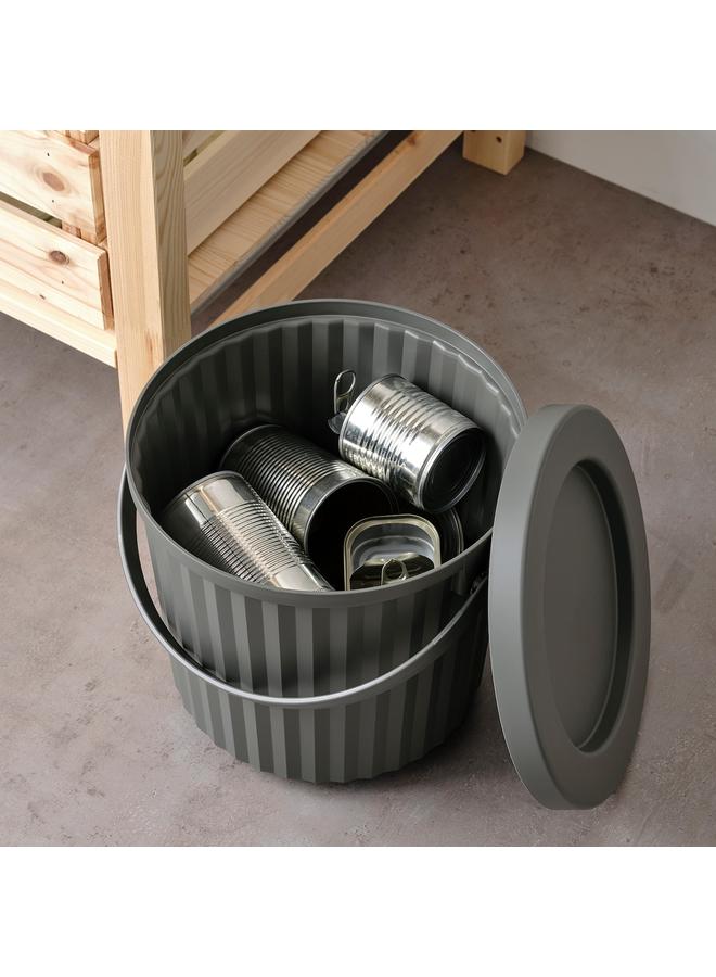 Zaboon Bin With Lid, Dark Grey, 8 L - Image 3