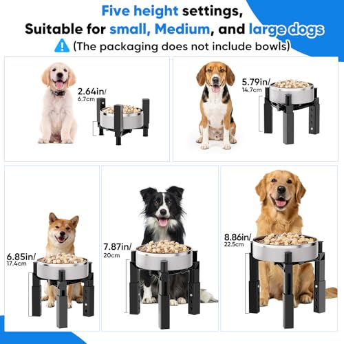 Aystkniet Dog Bowl Stand with Adjustable Height Width AntiSlip Elevated Food Water Bowl Holder for Large Medium Small Dogs Durable Raised Dog Feeder for Lifted Feeding Only Stand Without Bowls - Image 3