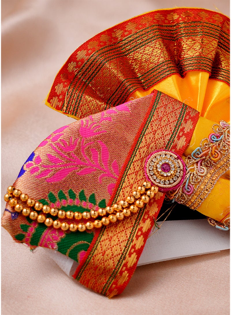 Madhoor Laddu Gopal Deity Idol Mukut Multicolour for Deity Dressing, Pooja & Festivals, 4 Inches, 1 Piece - Image 3