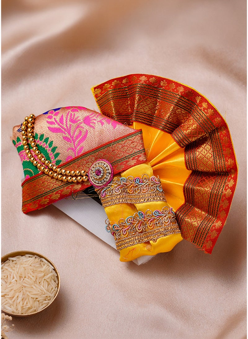 Madhoor Laddu Gopal Deity Idol Mukut Multicolour for Deity Dressing, Pooja & Festivals, 4 Inches, 1 Piece - Image 1