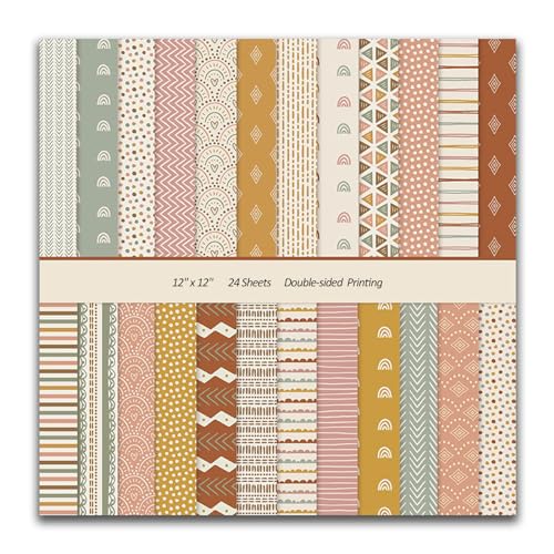 MIATTCLD 12x12 Scrapbook Paper Pads 24 Sheets Double-Sided Decorative Craft Paper, MIATTCLD Vintage Cardstock Papers Colored Patterned Papers Pack - Image 1