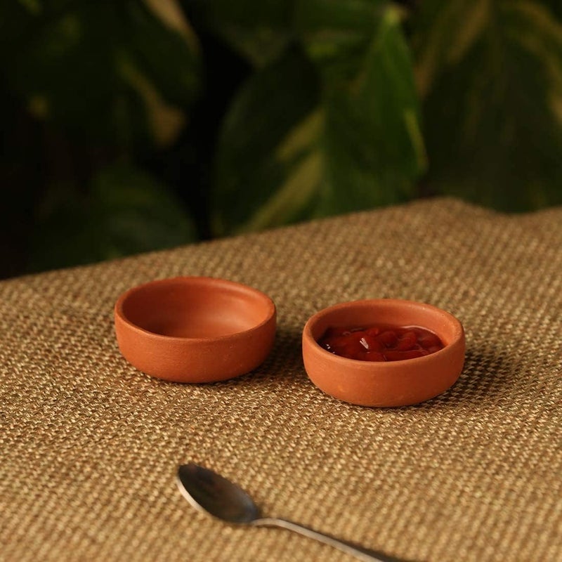 SHRIYAM CRAFTS Clay KatoriServing BowlEarthenware Bowl for Serving Curd Vegetables Chatni Bowels 6 Pack of 6 - Image 3