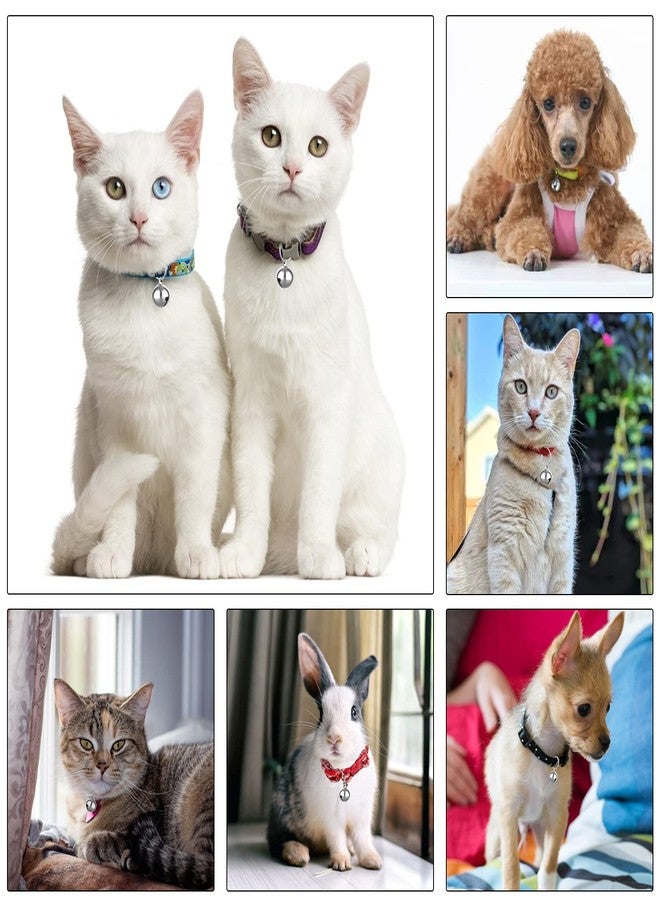 مولين مجموعة مولين من 24 قطعة من أجراس القطط وأجراس أطواق الكلاب مع حلقات مفاتيح، جرس تدريب صغير، قلادة طوق، إكسسوارات حيوانات أليفة، حفلات مهرجانات، أجراس صغيرة يمكنك صنعها بنفسك (فضي) - Image 5