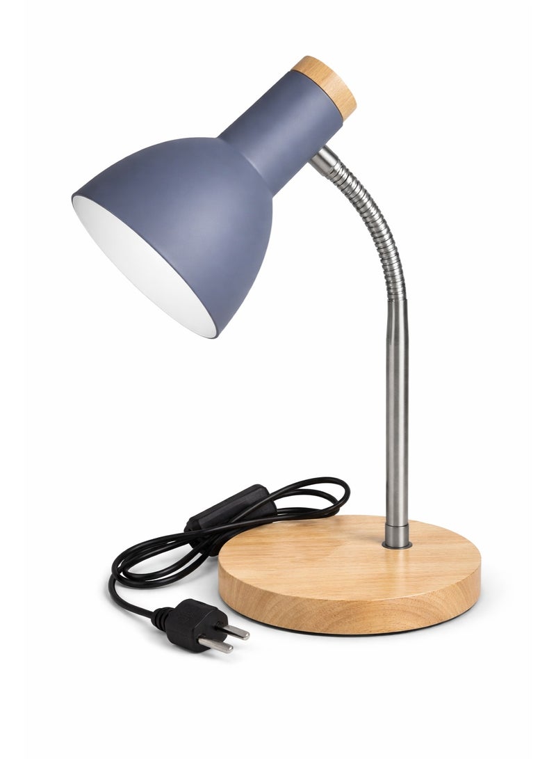 Modern LED Desk Lamp with Flexible Neck – Adjustable Table Lamp with Wooden Base for Study, Office & Bedside - Image 1