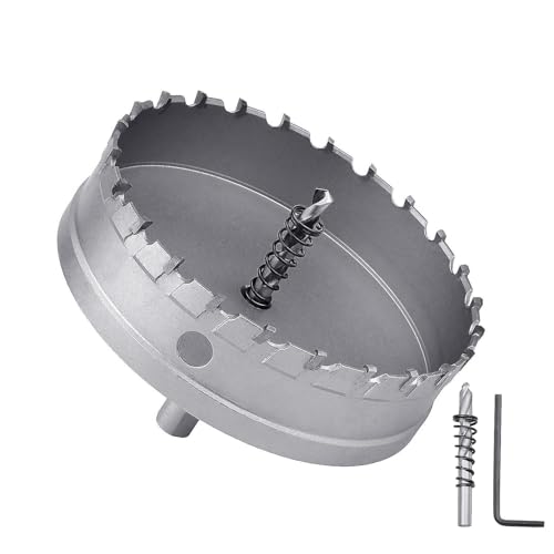 GUICGOC 114mm (4.48 inch) Metal Steel Hole Saw with 2 Drill Bits, Hole Cutter for Thick Metal,Stainless Steel,Iron and Wood (114mm (4.48 inch)) - Image 1