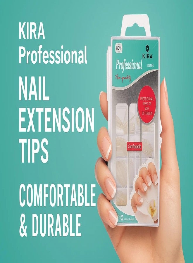 KIRA Nails Tips 100 Pcs False Acrylic Fingernails Full Cover French Artificial Nails Tip 10 Sizes with Box (Clear)(56-12) - Image 4