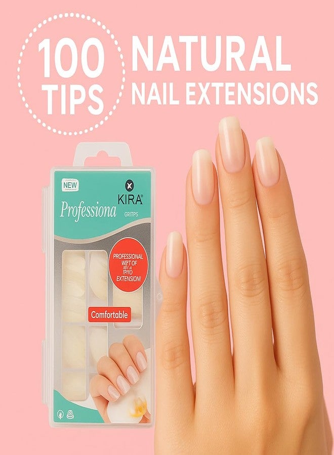 KIRA Nails Tips 100 Pcs False Acrylic Fingernails Full Cover French Artificial Nails Tip 10 Sizes with Box (Clear)(56-12) - Image 5