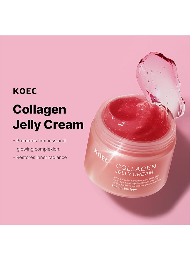 KOEC - Facial Skin Care Set,Zero One Day Exosome Shot 2,000 PPM Spicule Facial Serum + Collagen Jelly Cream ,Liquid Skin Booster Serum, Boosts Skin's Barrier Hydration and Gives 24h Glow and Lifted Look - Image 1