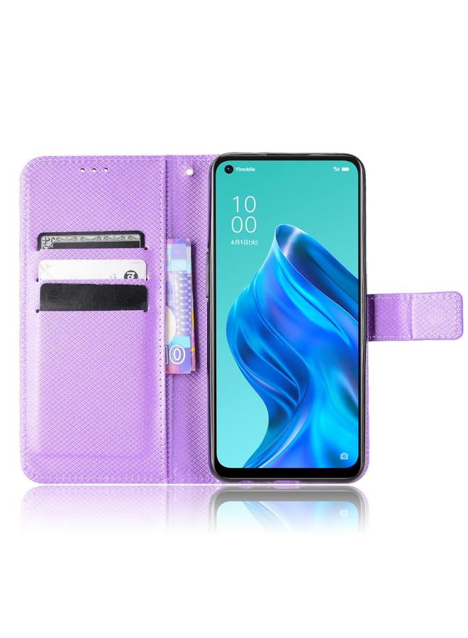 erorex Case For OPPO Reno5 A Diamond Texture Leather Phone Case - Image 4