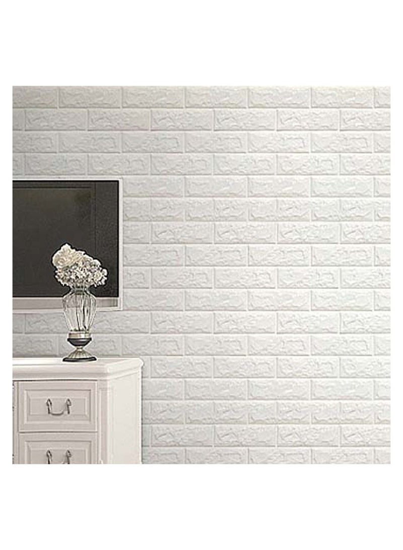 FFD PE Foam 3D Tile Pattern Self-Adhesive Wall Stickers (20pcs) - Waterproof, Anti-Collision Decorative Wall Decals for Home & Office" - Image 2