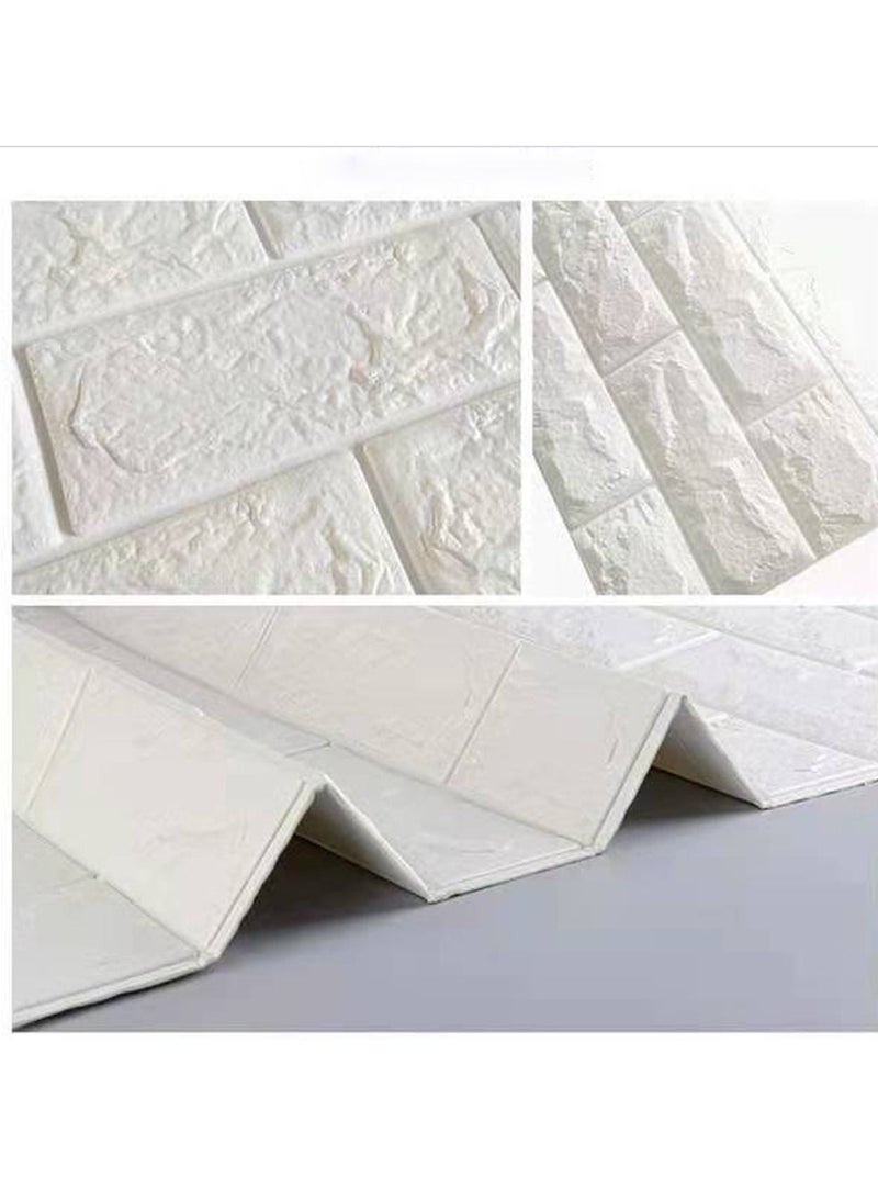 FFD PE Foam 3D Tile Pattern Self-Adhesive Wall Stickers (20pcs) - Waterproof, Anti-Collision Decorative Wall Decals for Home & Office" - Image 3