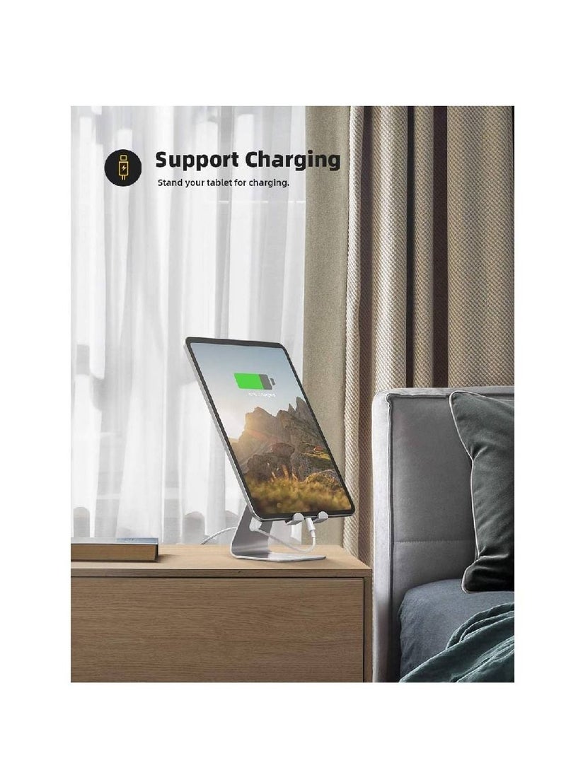 جينيكست حامل قاعدة قابل للتعديل لسطح المكتب متوافق مع الأجهزة اللوحية مثل iPad Air Mini Pro ، الهاتف XS Max XR X 6 7 8 Plus المزيد من الأجهزة اللوحية (4-13 بوصة) - فضي  - Image 4