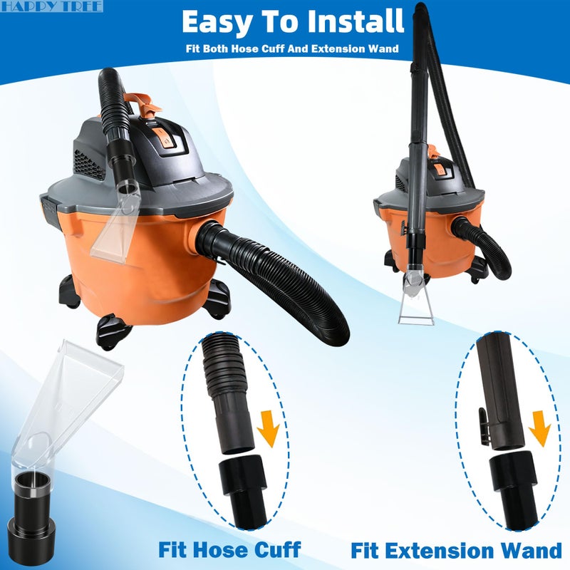 Happy Tree Universal Fits All Brands' Shop Vacs with 2-1/2" & 1-7/8" & 1-1/4" Adapter Clear Extraction Accessory for Auto Detailing, Shop Vac Extractor Attachment Kit for Wet-Dry Vacuum Cleaners - Image 5