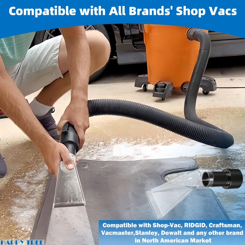 Happy Tree Universal Fits All Brands' Shop Vacs with 2-1/2" & 1-7/8" & 1-1/4" Adapter Clear Extraction Accessory for Auto Detailing, Shop Vac Extractor Attachment Kit for Wet-Dry Vacuum Cleaners - Image 4