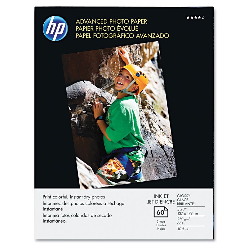 HP ورق صور متطور من إتش بي، لامع، 5 × 7 بوصة، 60 ورقة (Q8690A) - Image 1