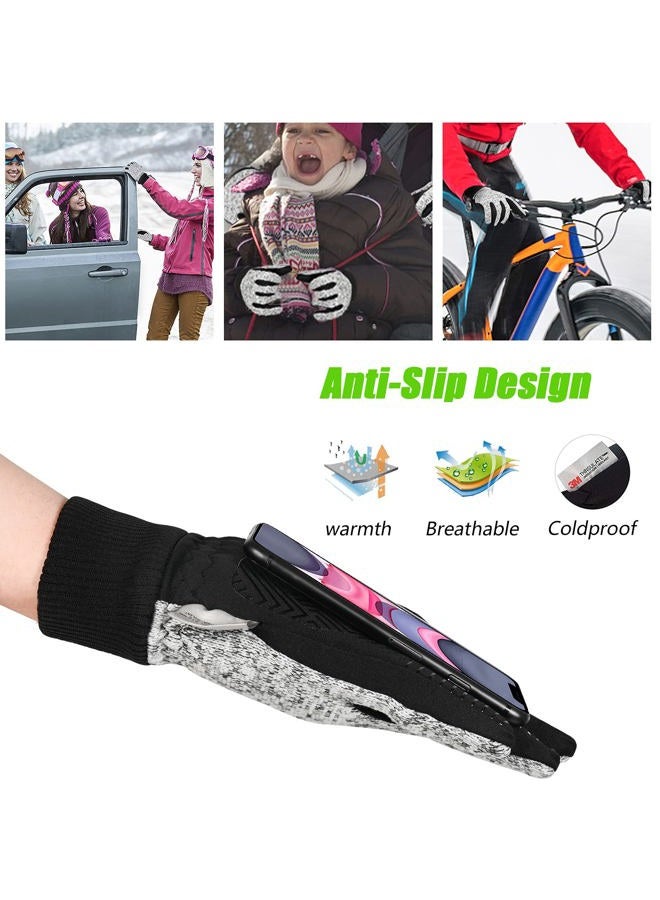 MOREOK Winter Gloves for Men/Women -10°F 3M Thinsulate Warm Touch Screen Snow Ski Bicycle Bike Gloves for Driving/Cycling/Running/Hiking-Gray-L - Image 5