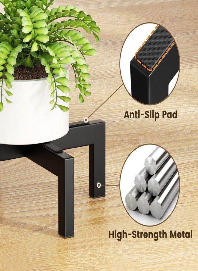 bussdis Plant Stand Holder Single Plant Riser For Indoor Outdoor Flower Pot Stand Tall 3.6 IN Metal Black - Image 4