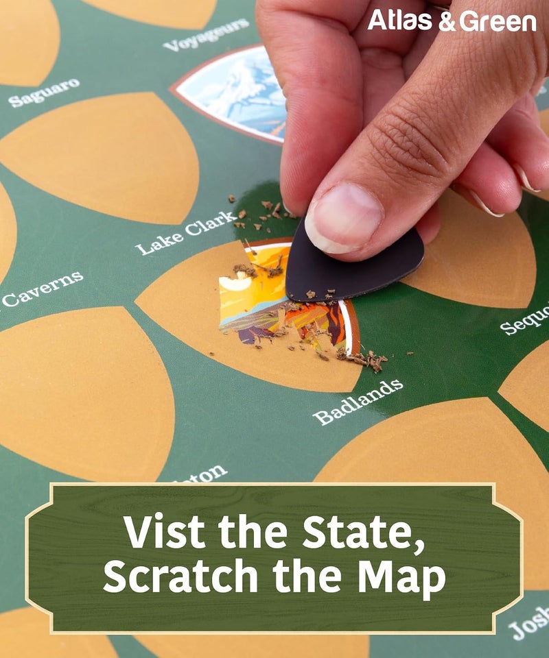 US National Parks Scratch Off Poster. A2 National Parks Map. USA Travel Map Scratch Off Poster. USA Scratch Off Map National Park Posters Travel Map Tracker With Gift Tube - Image 2