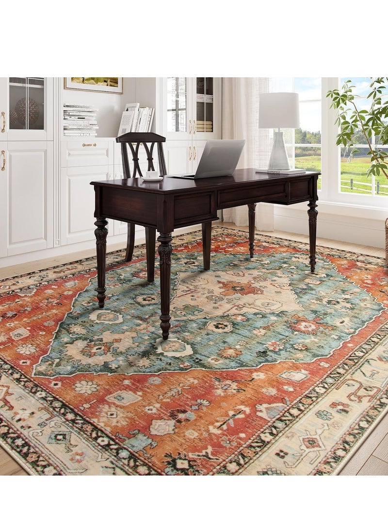 يوستيد سجاد المنطقة القبلية - مقاوم للبقع وقابل للغسل، ومضاد للانزلاق، سجاد قبلي بوهو عتيق لغرفة المعيشة 200 × 300 سم - Image 2