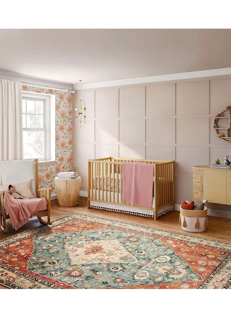 يوستيد سجاد المنطقة القبلية - مقاوم للبقع وقابل للغسل، ومضاد للانزلاق، سجاد قبلي بوهو عتيق لغرفة المعيشة 200 × 300 سم - Image 4