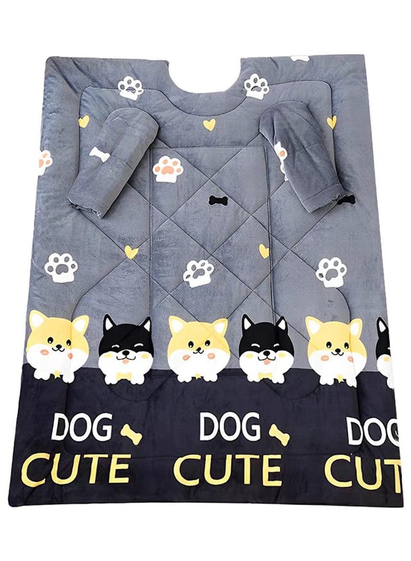 DubaiGallery Lazy Person Quilt with Sleeves Children's Kick Resistant Quilt Winter Single Person Wearable Multifunctional Sofa Pillow Quilt  - Image 2