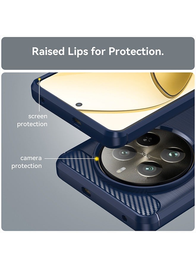 GKK Realme 12 Pro/12 Pro+5G Case Cover with Carbon Fiber Shockproof Rugged Shell Anti-Scratch Easy Install Anti-Scratch Soft TPU Comfortable Touch Back Cover Protective Accessory（Blue）  - Image 2