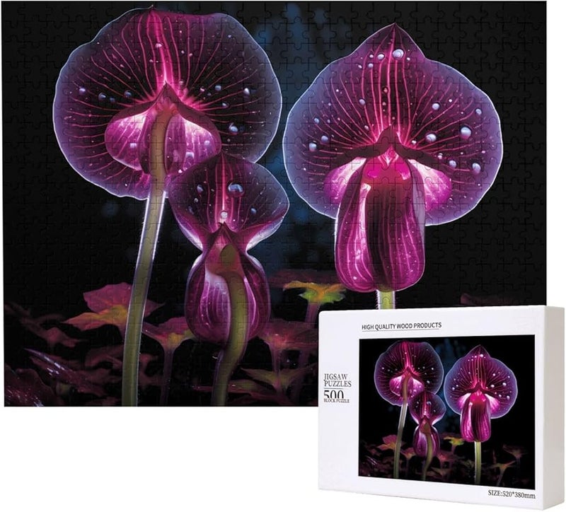 لغز بازل 500 قطعة لحشرة فايا تأكل الزهور للكبار، ديكور منزلي مقاس 20.4 × 15 بوصة - Image 2