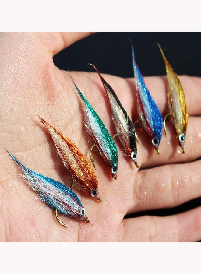 Tigofly 12 pcs Wounded Minnow Fly Ice Dub UV Polar Fry Slowly Sinking Salmon Trout Steelhead Fly Fishing Flies Lures Set-Size 8 - Image 5