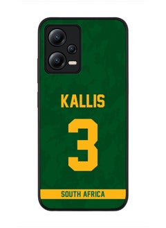 Cover for Poco X5 / Redmi Note 12 5G, Rugged Black Slim fit Flexible Thin Protective Phone Cases - Player Name - Jacques Kallis, Jersey Number- 3
