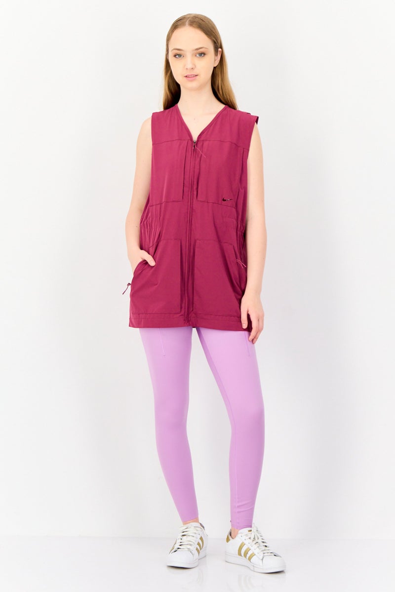 Nike Women Sportswear Fit Sleeveless Training Vest Jacket, Purple - Image 4