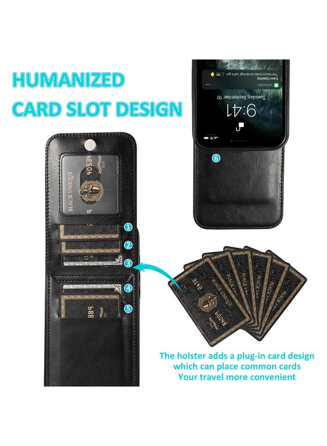 زبون جراب لهاتف iPhone 13 Pro Max بلون سادة مصنوع من مادة البولي كربونات + مادة TPU مع حامل وفتحات للبطاقات - Image 5