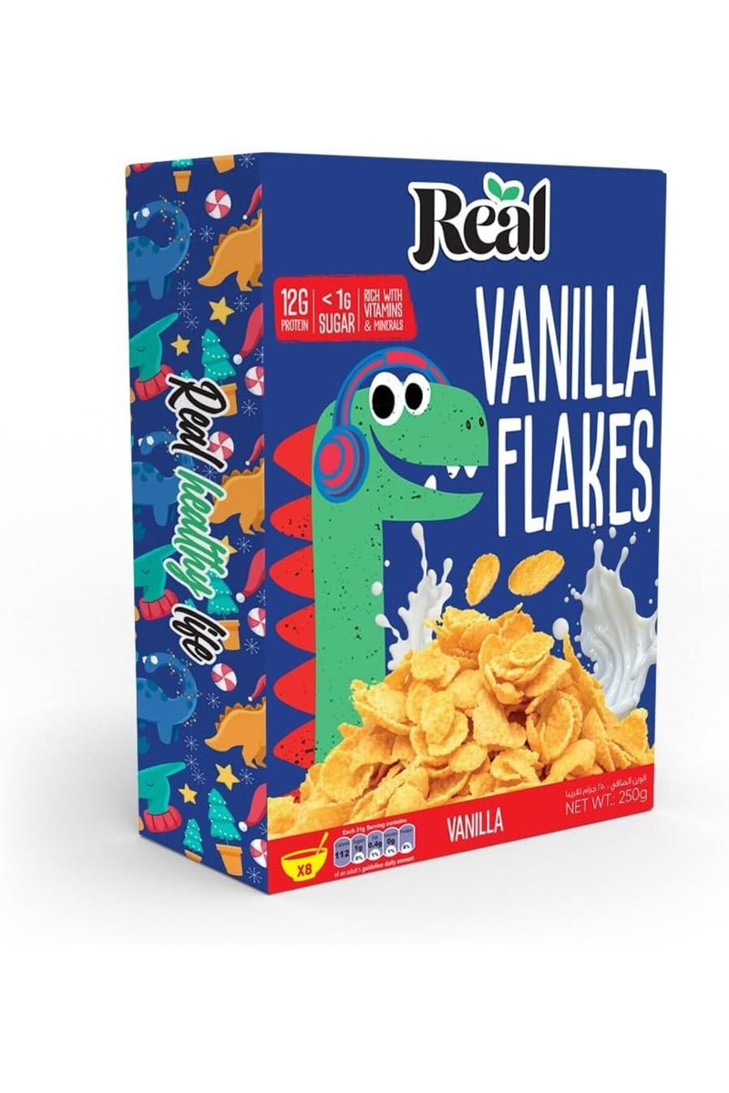 Real Flakes Vanilla Cereal – High Protein, Low Sugar, Preservative-Free, 250g Pack (Pack Of 3) - Image 2