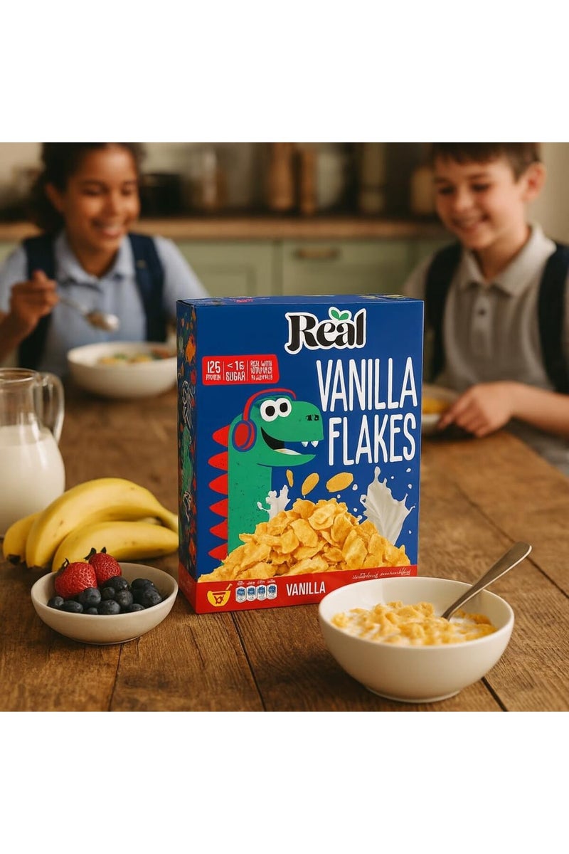 Real Flakes Vanilla Cereal – High Protein, Low Sugar, Preservative-Free, 250g Pack (Pack Of 3) - Image 3